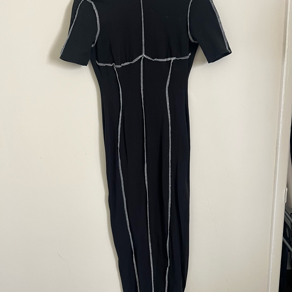 Fashion Nova Black and White Bodycon Dress Short Sleeve